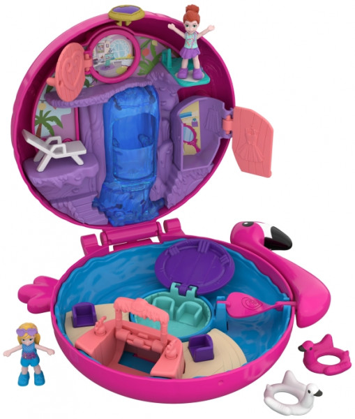 Mattel | Polly Pocket World Flamingo-Schwimmring Schatulle | FRY38