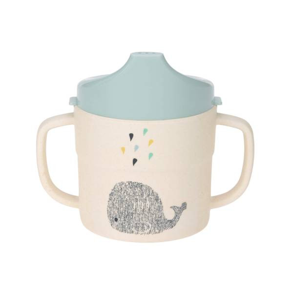 Lässig | Trinklernbecher mit Bambus - Sippy Cup, Little Water Whale