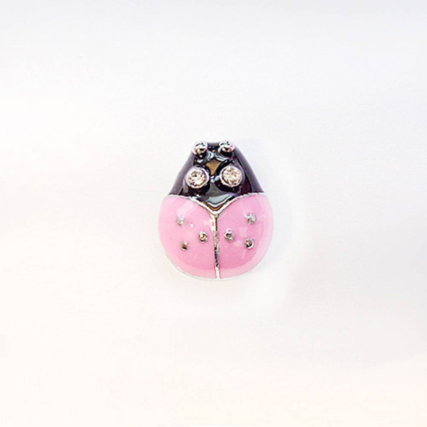 Angel Bliss | silberner Schmuckanhänger für Charm Armband | Marienkäfer pink