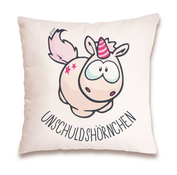 Nici | Baumwollkissen Einhorn Theodor „Unschuldshörnchen“