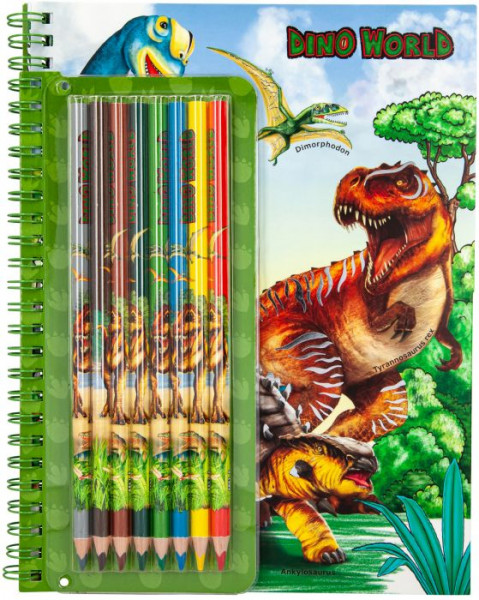 Depesche | Dino World Malbuch mit Buntstiften | 06852