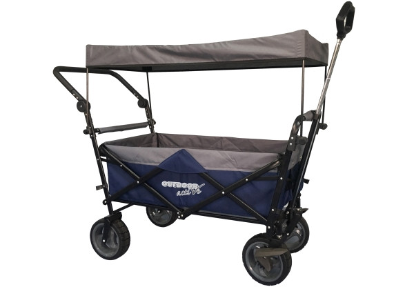 Vedes | OA Bollerwagen blau/grau m.Dach+Schubst. | 71301508