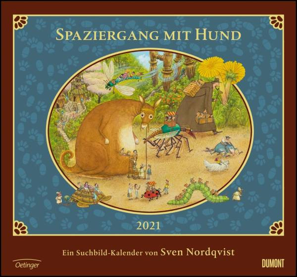 DUMONT Kalenderverlag | Sven Nordqvist: Spaziergang mit Hund 2021 – DUMONT Kinder-Kalender – Mit 12 Such- und Wimmelbildern – Format 38,0 x 35,5 cm