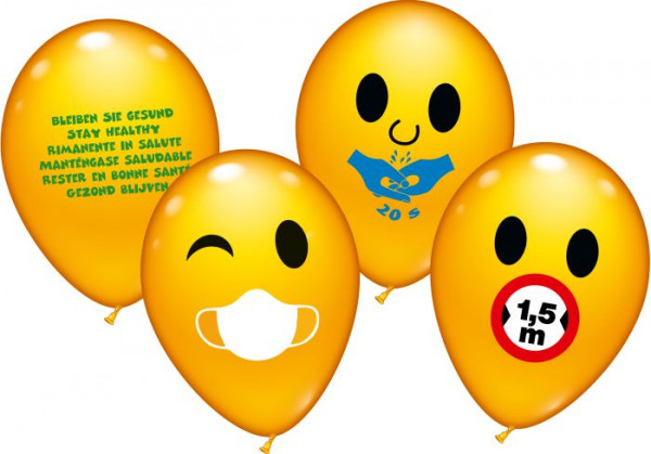 Ballons rund 30St. sort.mit Corona Tipps | 30100