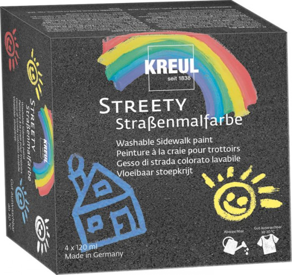 Kreul | KREUL Streety Straßenmalfarbe 4x120ml | 43100