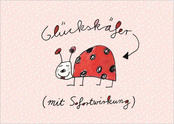 Rannenberg und Friends | Postkarte "Glückskäfer mit Sofortwirkung"