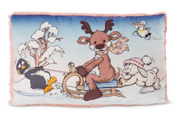 Nici | Rechteckiges Kissen | Winter Friends Green