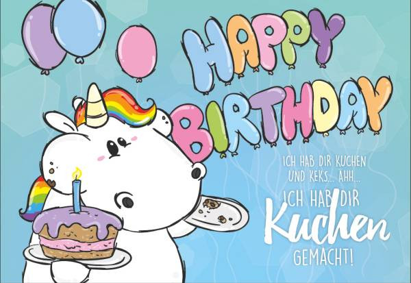 Pummeleinhorn | Grußkarte | Happy Birthday!