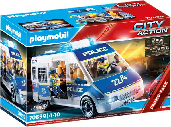 Playmobil | Polizei-Mannschaftswagen mit Licht und Sound | 70899