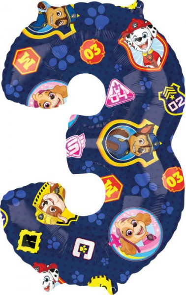 Amscan | PAW Folienballon Zahl 3 ca.66cm | 4213701