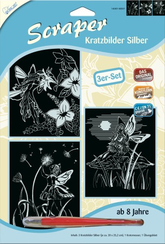Mammut | Kratzbilder Silber | 3er Set | Elfen