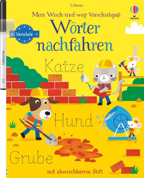 Usborne | Mein Wisch-und-weg-Vorschulspaß: Wörter nachfahren | 
