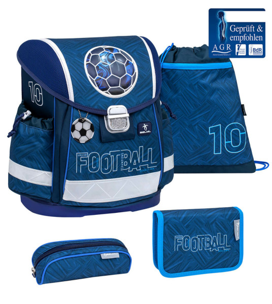 Belmil | Classy ergonomisches Schulranzen-Set 4-teilig "Football Champions" mit Brustgurt | 403-13/AG/S-28