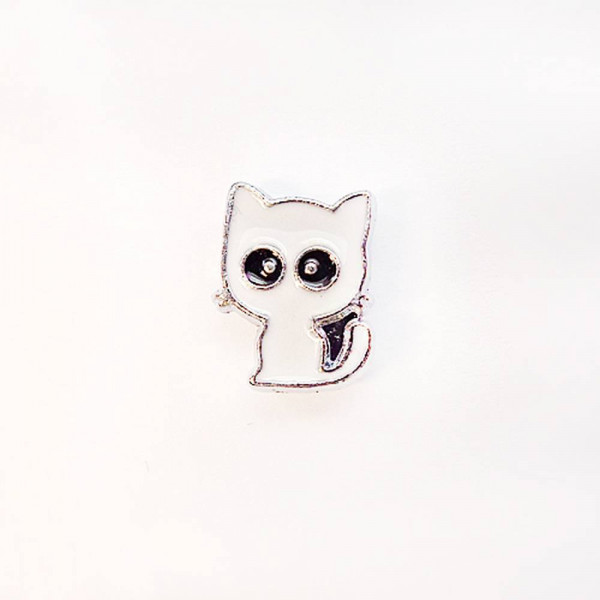 Angel Bliss | silberner Schmuckanhänger für Charm Armband | Katze weiß