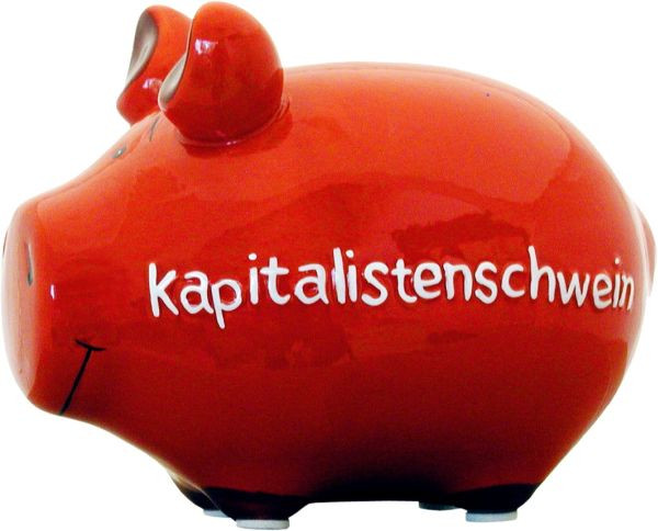 KCG | Sparschwein | Kapitalistenschwein | Größe: 12,5 cm