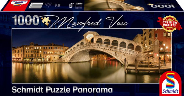 Schmidt-Spiele | Puzzle Manfred Voss 1.000 Teile | Panoramapuzzle, Rialto Brücke