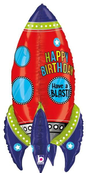 Karaloon | Folienballon Happy Birthday Rakete