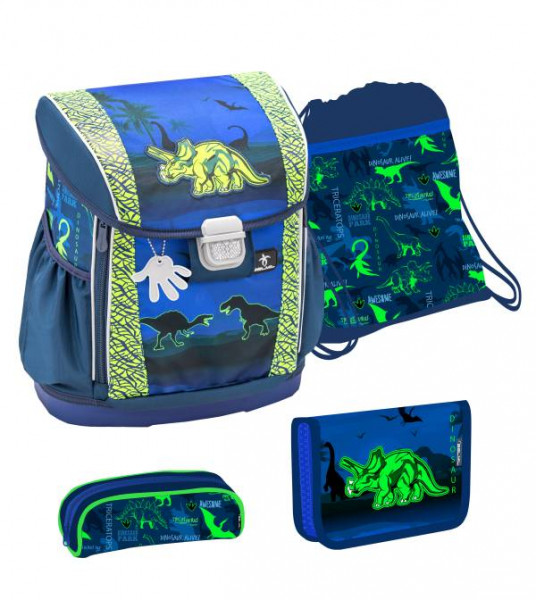 Belmil | Customize Me Schulranzen Set 4 - teilig Dino Triceratops