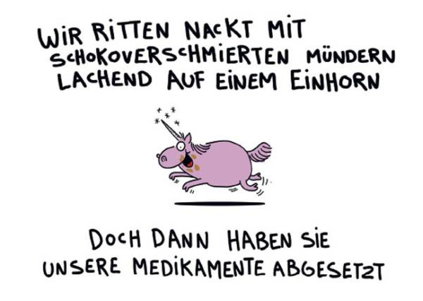 Rannenberg und Friends | Postkarte "Medikamente abgesetzt"
