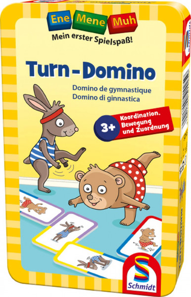Schmidt-Spiele | Bring-Mich-Mit-Spiel in Metalldose | Ene Mene Muh, Turn-Domino