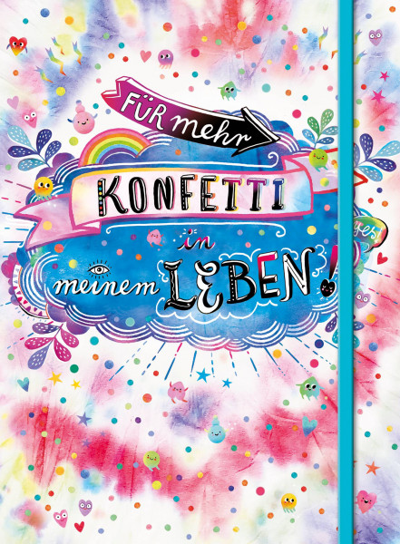 Arena | Für mehr Konfetti in meinem Leben! (Notizbuch No. 1 Emma Flint). DIN A5 punktkariert mit farbiger Einstecktasche, Lesebändchen und Verschlussgummi | Flint, Emma