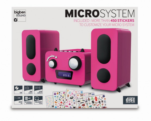 Bigben Interactive | Stereoanlage CD/Radio pink inkl.Aufklebe | AU347982