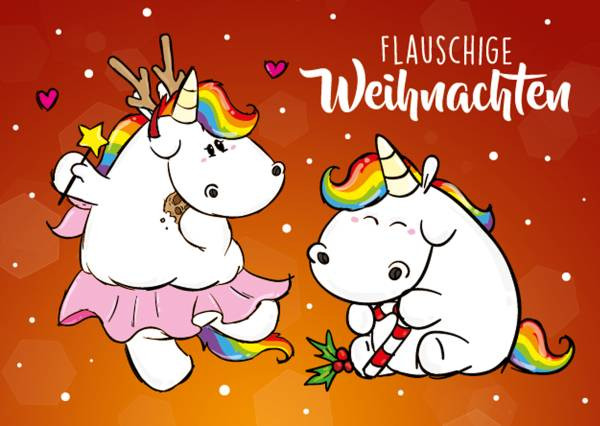 Pummeleinhorn | Postkarte Flauschige Weihnachten