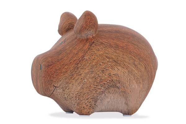 KCG | Sparschwein | Inspired by Nature - Holz/ Wood-Pig | Größe: 12,5cm