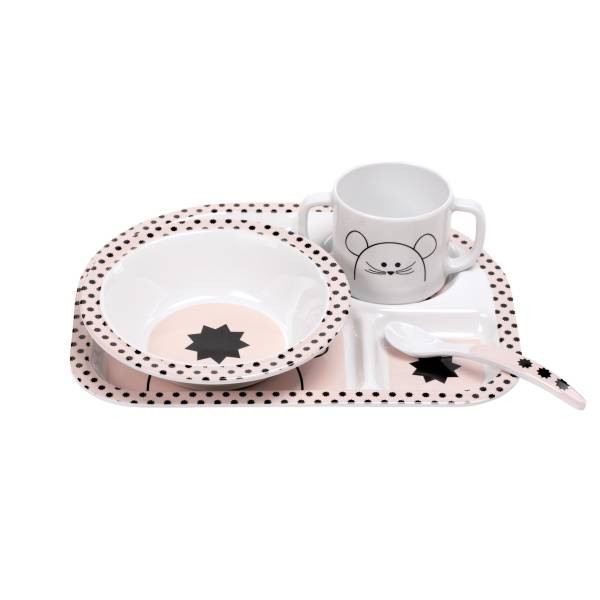 Lässig | Dish Set with Silicone Little Chums Mouse