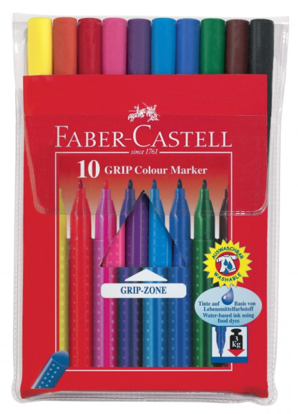 Faber-Castell | Filzstift GRIP Colour Marker 10er Etui | 155310