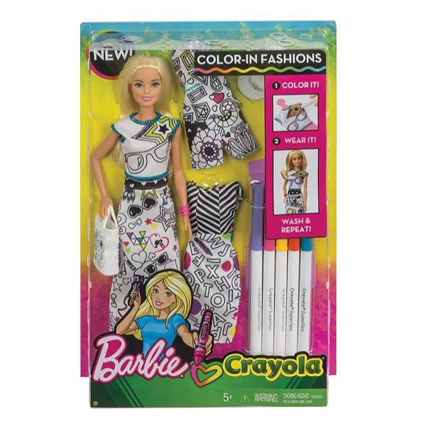 Mattel | Barbie loves Crayola Farbspaß Mode Puppe | FPH90