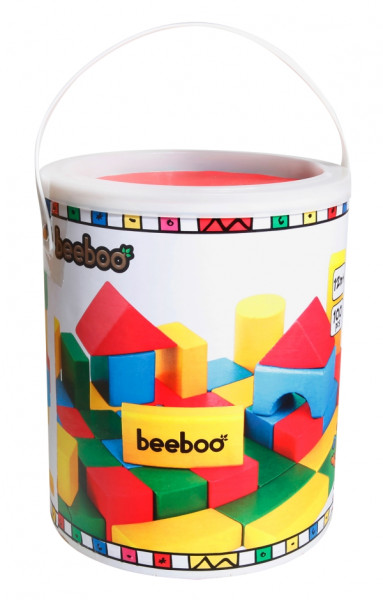 Vedes | Beeboo Holzbausteine, bunt in der Trommel 100-tlg
