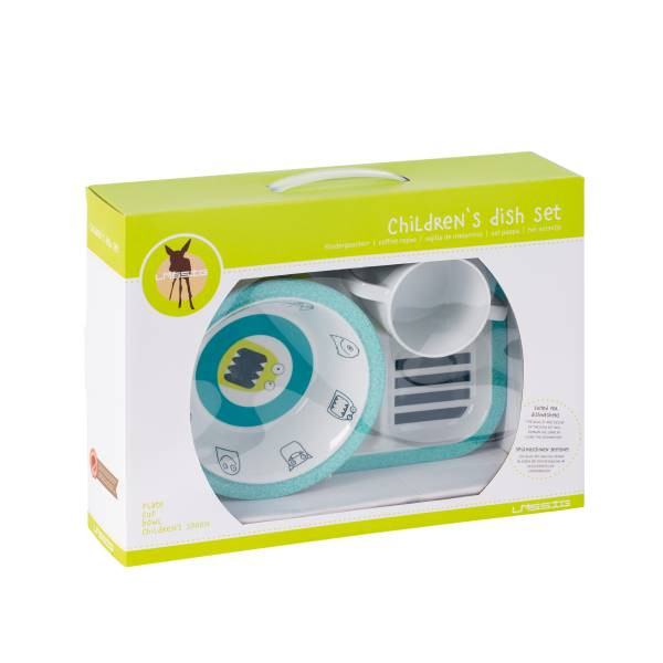 Lässig | Kindergeschirr Melamin Dish Set, Little Monsters Bouncing