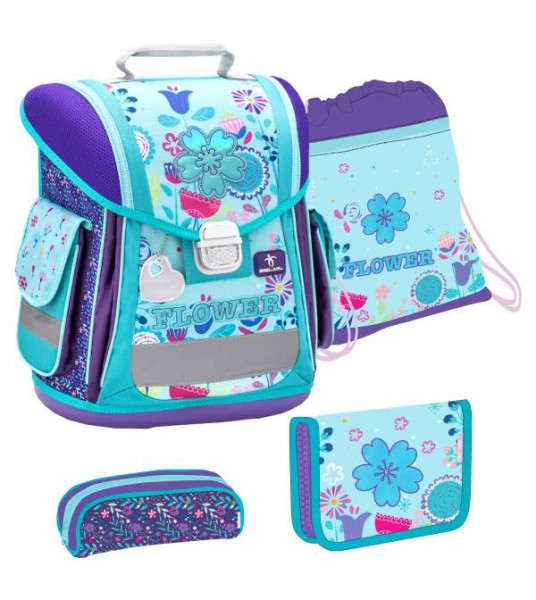 Belmil | Sporty Schulranzen Set 4 - teilig Flower Mania
