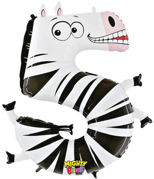 Karaloon | Folienballon | Zahl 5 | Zebra