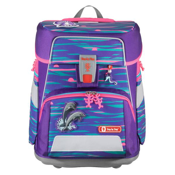 Step by Step | SPACE Schulranzen-Set Shiny Dolphins, 5-teilig