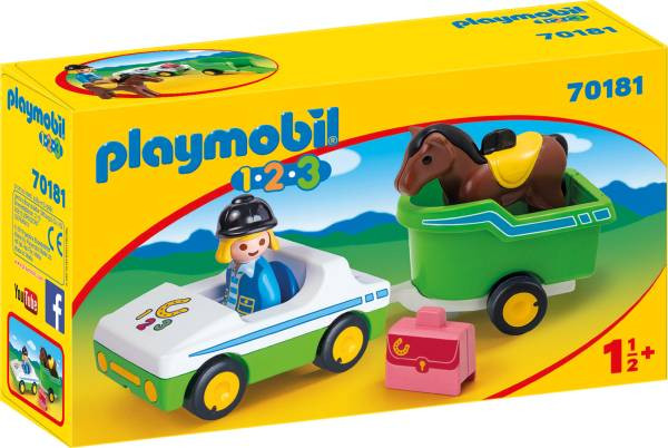 PLAYMOBIL® 1.2.3 | PKW mit Pferdeanhänger | 70181