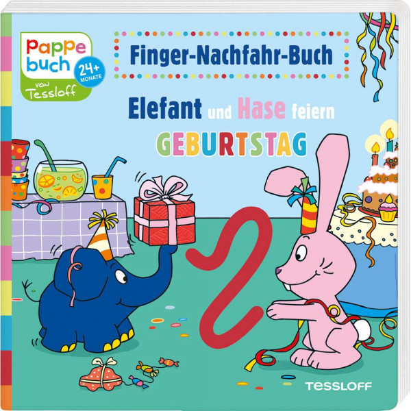 Tessloff Verlag Ragnar Tessloff GmbH & Co. KG | Finger-Nachfahr-Buch. Elefant und Hase feiern Geburt