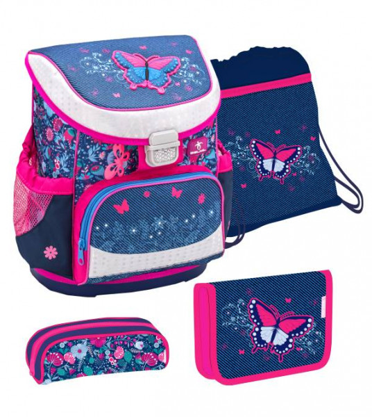 Belmil |  Mini-Fit Schulranzen Set 4 - teilig Butterfly Jeans