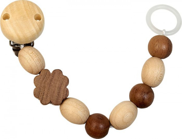 Holz-Schnullerkette Silik.ring Kleeblatt | 595-V3