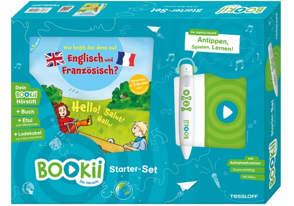Tessloff Verlag | BOOKii Starterset Wie heißt das denn auf Englisch und Französisch? Buch + Hörstift