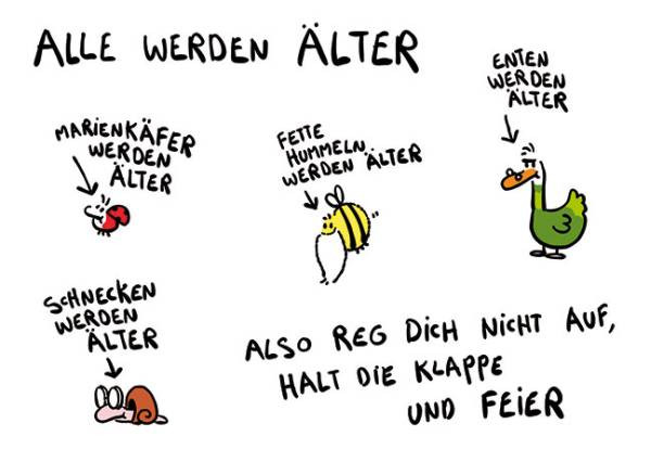 Rannenberg und Friends | Postkarte "Alle werden älter"