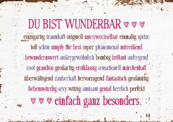 Grafik Werkstatt | Postkarte | VintageArt | Du bist wunderbar