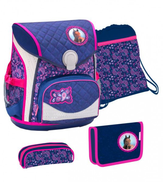 Belmil | Cool Bag Schulranzen Set 4 teilig Blue Riding Horse