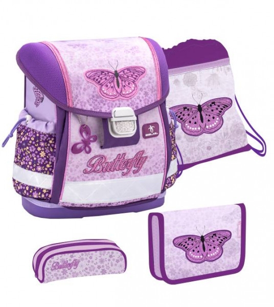 Belmil |  Classy Schulranzen Set 4 - teilig Shiny Butterfly